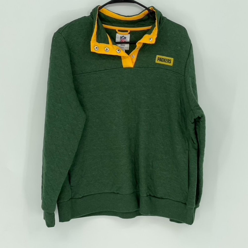 NFL Team Apparel Packers Green Quilted Pullover